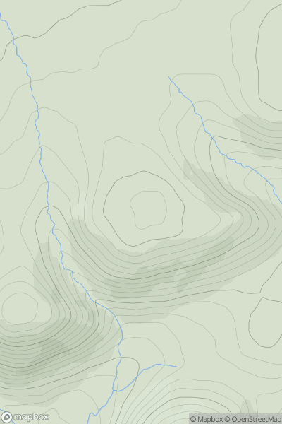 Thumbnail image for Wennallt [South-West Wales] showing contour plot for surrounding peak